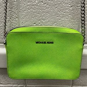 MICHAEL KORS crossbody saffiano leather - lime green